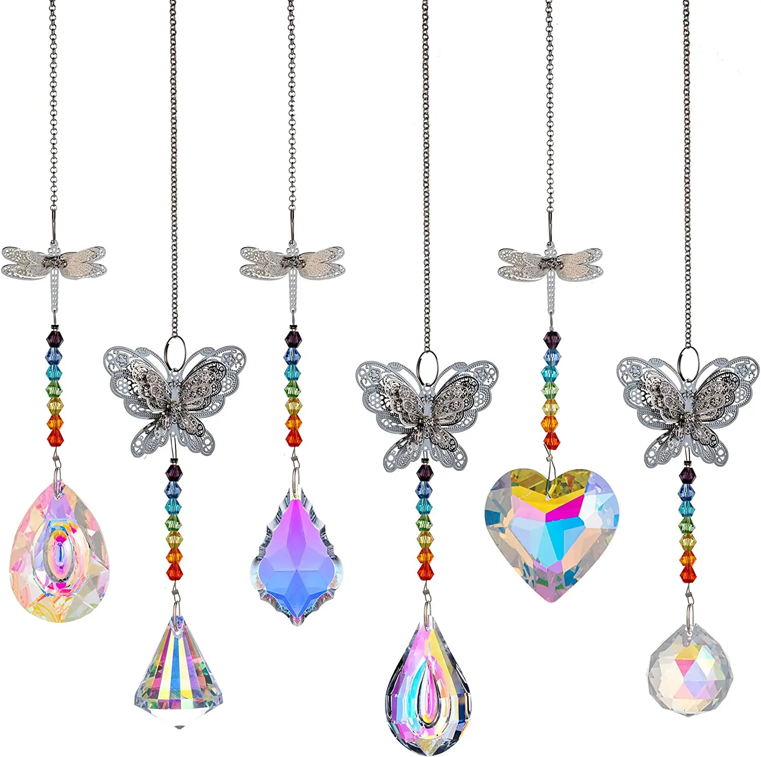 H&D 6pcs Crystal Suncatchers with Crystal Prisms Dragonflies and Butterflies Rainbow Maker Chandelier Pendant Garden Hanging
H&D 6pcs Crystal Suncatchers with Crystal Prisms Dragonflies and Butterflies Rainbow Maker Chandelier Pendant Garden Hanging
