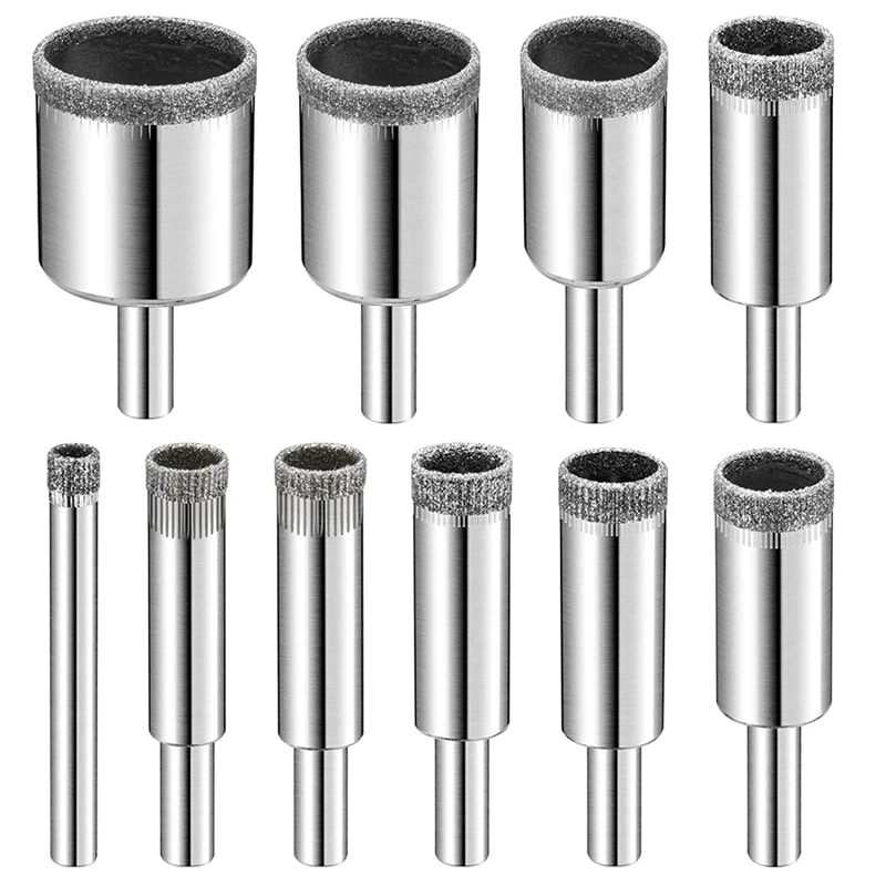 Diamond Drill Bits Set, 10 PCS Diamond Hole Saw Set, Glass Drill Bit For Ceramic Tile Porcelain Marble Granite Bottles
Diamond Drill Bits Set, 10 PCS Diamond Hole Saw Set, Glass Drill Bit For Ceramic Tile Porcelain Marble Granite Bottles