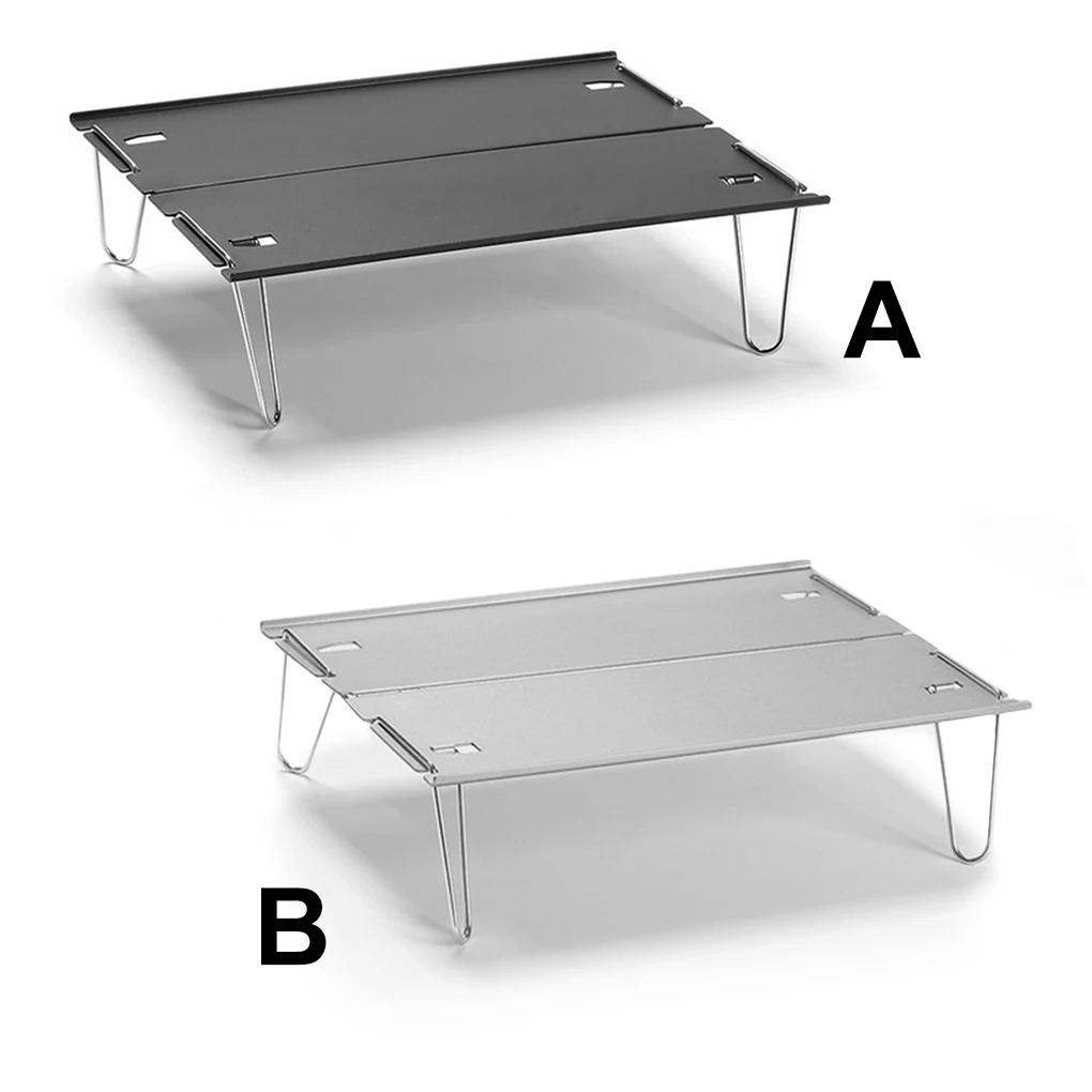 

Складной мини-стол для кемпинга, металлический портативный стол для пикника, для барбекю на открытом воздухе, серебристый