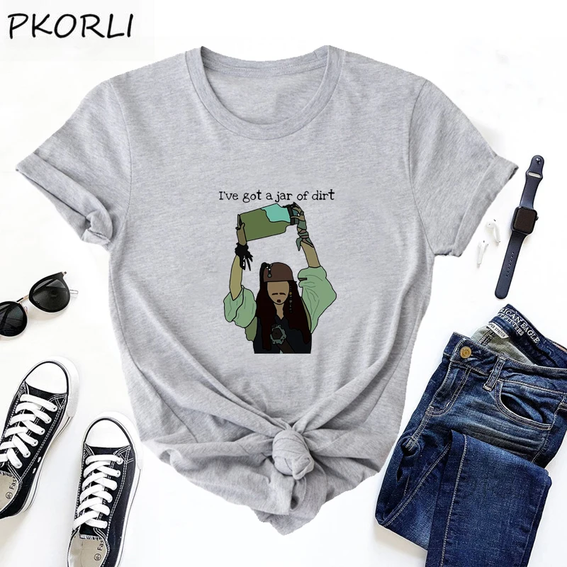 I Got A Jar of Dirt T Shirt Women Summer Johnny Depp Jack Sparrow Tee Shirt Justice for Johnny Hearsay Graphic T Shirts Clothes
I Got A Jar of Dirt T Shirt Women Summer Johnny Depp Jack Sparrow Tee Shirt Justice for Johnny Hearsay Graphic T Shirts Clothes