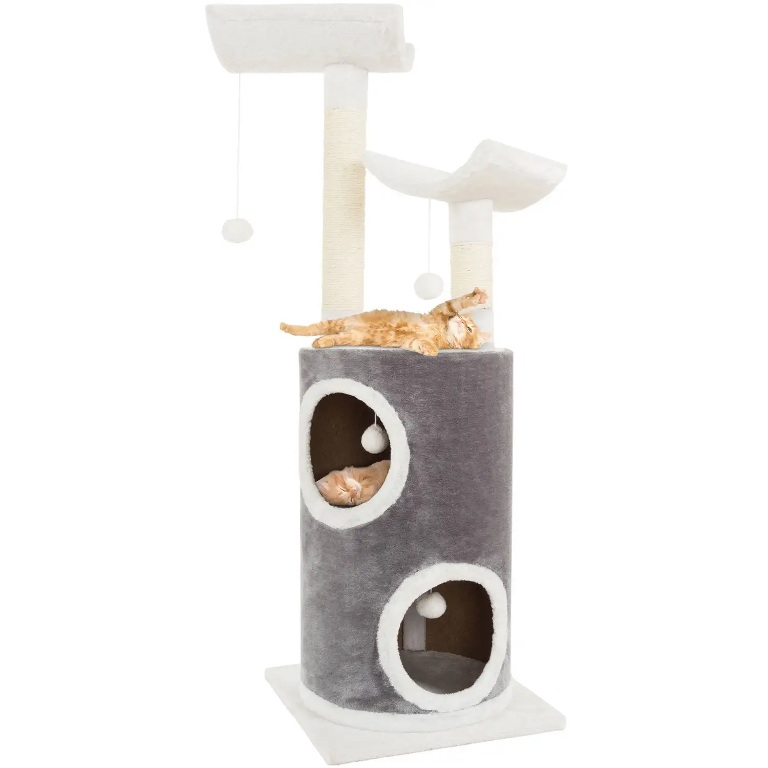 Cat Tower with 2 Napping Perches, 2 Story Cat Condo, 2 Sisal Rope Scratching Posts, Hanging Toys – Cat Tree for Indoor Cats by
Cat Tower with 2 Napping Perches, 2 Story Cat Condo, 2 Sisal Rope Scratching Posts, Hanging Toys – Cat Tree for Indoor Cats by