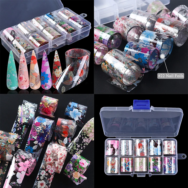 1box/10pcs Flowers Leaf Nail Foils Stickers For Nail Art Decorations Designs Manicure Decals Transfer Wraps Accessories 2022
1box/10pcs Flowers Leaf Nail Foils Stickers For Nail Art Decorations Designs Manicure Decals Transfer Wraps Accessories 2022