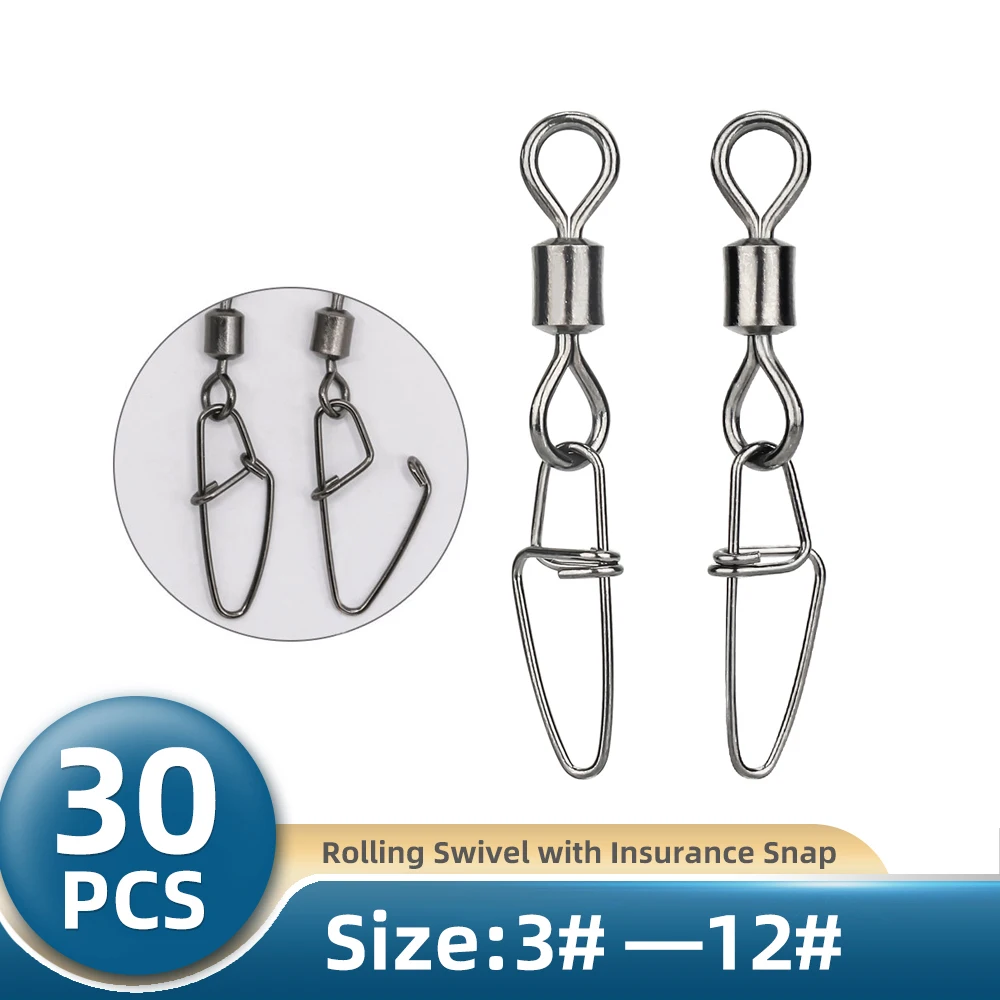 TIANNSII 30pcs Stainless Steel Fishing Connector Pin Bearing Rolling Swivel Ring 3#-12# Lure Tackle Fishing Hook Accessorries
TIANNSII 30pcs Stainless Steel Fishing Connector Pin Bearing Rolling Swivel Ring 3#-12# Lure Tackle Fishing Hook Accessorries