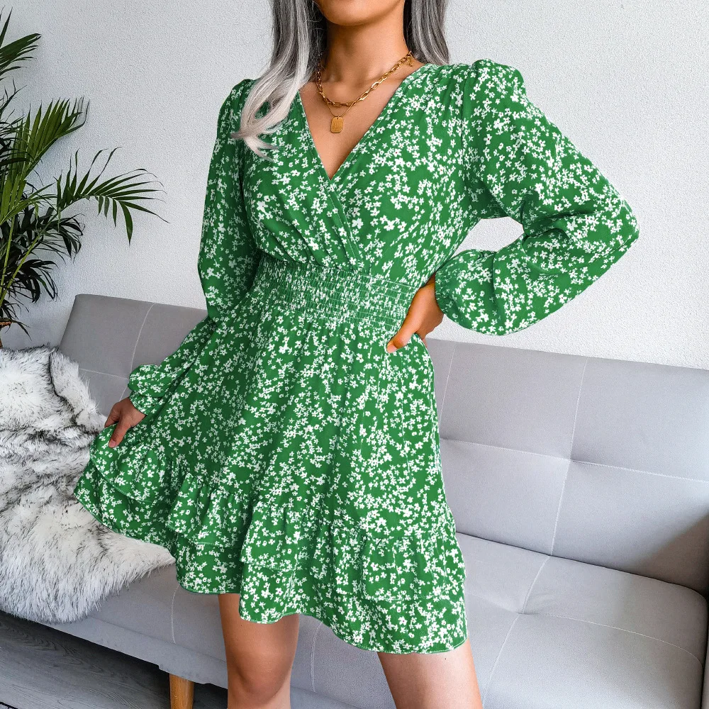 OUSLEE Spring 2022 Women's Dress Elegant Ruffled Floral Dresses V Neck Long Sleeve Slim Chiffon Dress Female Holiday Boho Dress
OUSLEE Spring 2022 Women's Dress Elegant Ruffled Floral Dresses V Neck Long Sleeve Slim Chiffon Dress Female Holiday Boho Dress