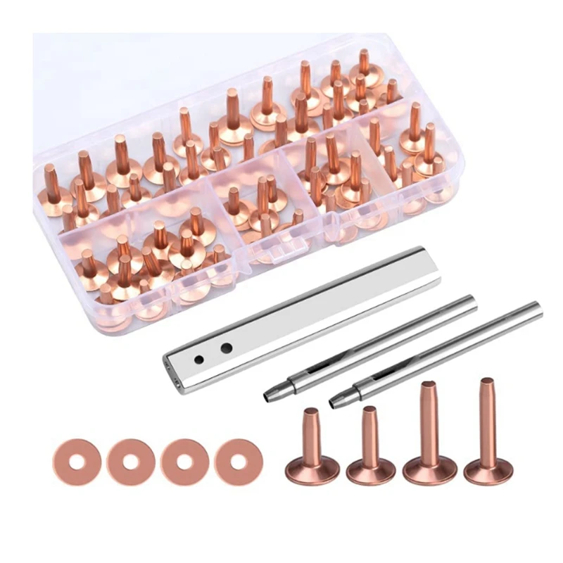 

Copper Rivets And Burrs Solid Brass Rust-Proof Rivet Studs Leather Copper Rivet For Leather Pure Copper Rivet Setting Tool