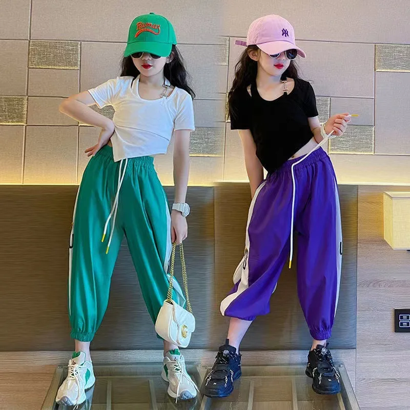 Summer Spring Girls Crop Tops Tees+Loose Contrast Drawstring Pants Set School Kids Tracksuit Child Outfit Sport Suit 3-16 Years
Summer Spring Girls Crop Tops Tees+Loose Contrast Drawstring Pants Set School Kids Tracksuit Child Outfit Sport Suit 3-16 Years