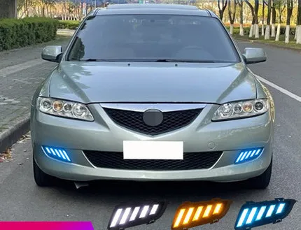 Автомобильные светодиодные дневные ходовые огни DRL, дневные огни для Mazda 6 03-05 с желтым сигналом поворота и синим режимом
Автомобильные светодиодные дневные ходовые огни DRL, дневные огни для Mazda 6 03-05 с желтым сигналом поворота и синим режимом
