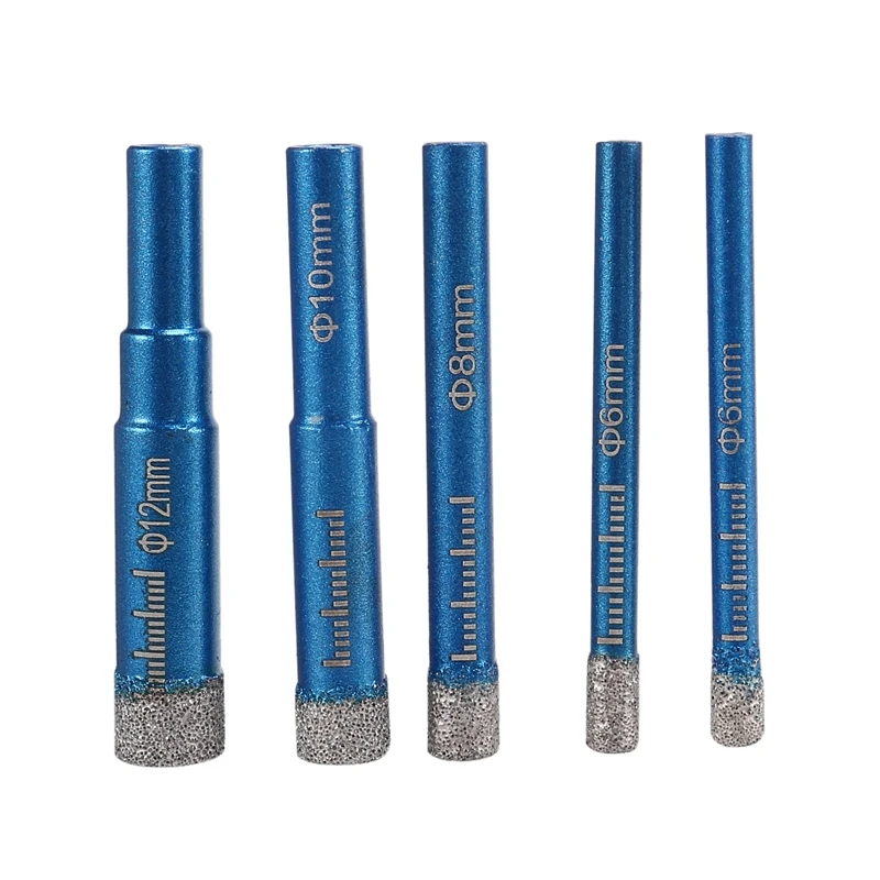 Dry Diamond Drill Bits Set 5Pcs For Granite Ceramic Marble Tile Stone Glass Hard Materials,Round Shank 6Mm,8Mm,10Mm,12Mm
Dry Diamond Drill Bits Set 5Pcs For Granite Ceramic Marble Tile Stone Glass Hard Materials,Round Shank 6Mm,8Mm,10Mm,12Mm