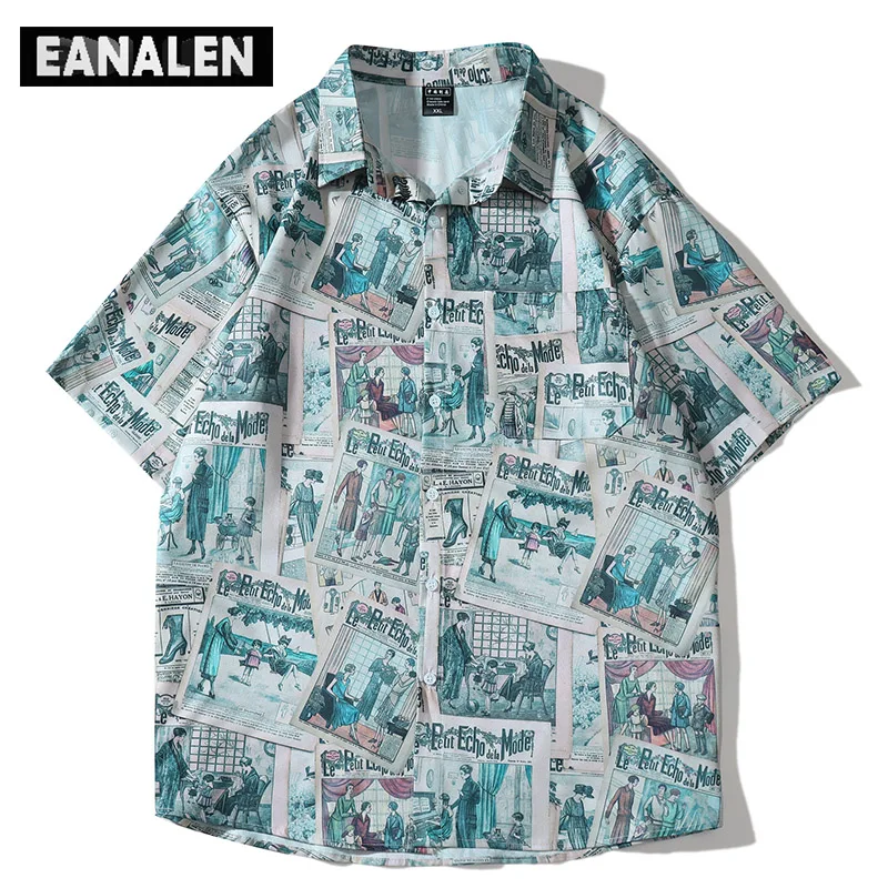 Harajuku Retro Cartoon Anime Portrait Print Shirt Men's Oversized Fashion Trend Casual Japanese Style Short Sleeve Shirt Hip Hop
Harajuku Retro Cartoon Anime Portrait Print Shirt Men's Oversized Fashion Trend Casual Japanese Style Short Sleeve Shirt Hip Hop