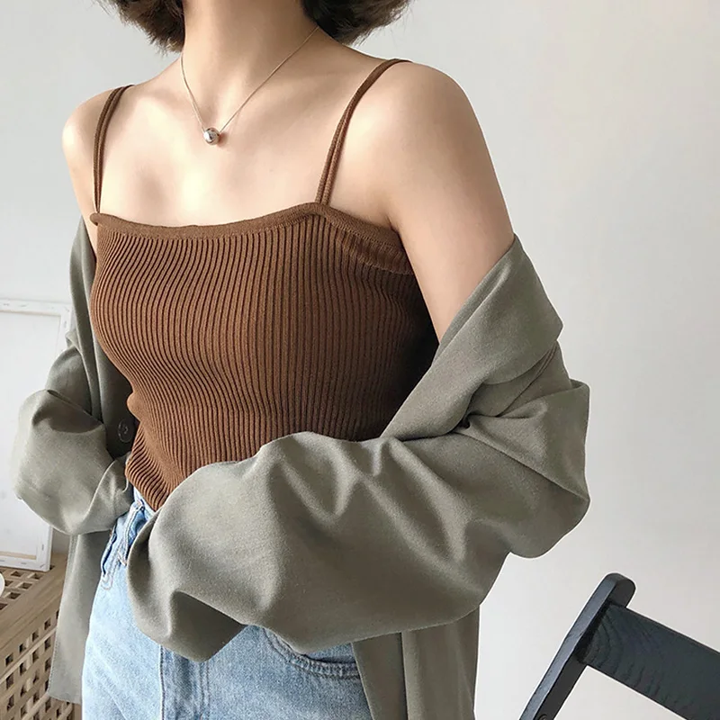 Women Summer Sleeveless Cami Sexy Vintage Knitted Crop Top Harajuku Street Casual Knit Off Shoulder Lady Slim Underwear
Women Summer Sleeveless Cami Sexy Vintage Knitted Crop Top Harajuku Street Casual Knit Off Shoulder Lady Slim Underwear