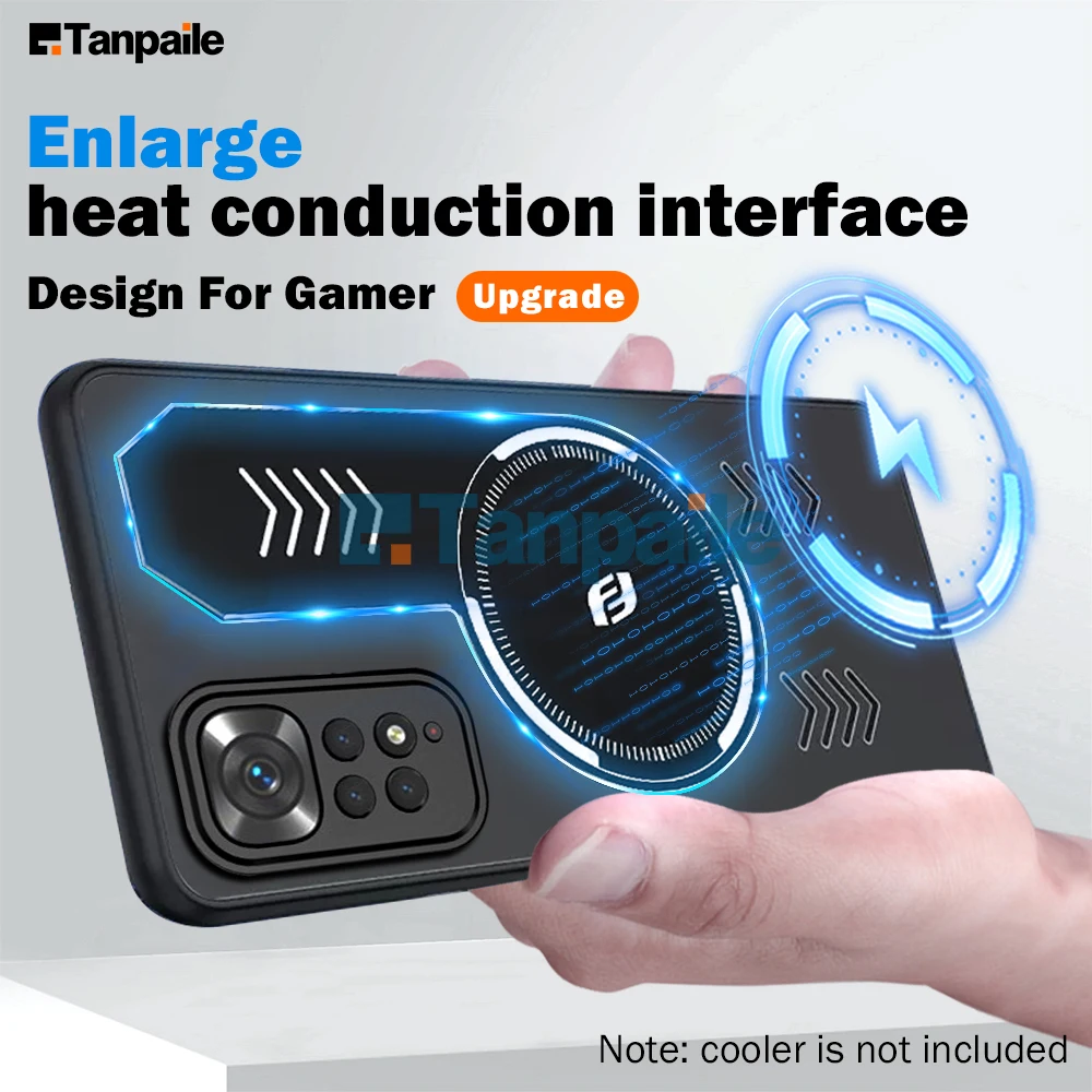 

Tanpaile Cooling Magnetic Case For Xiaomi Redmi Note 11 11S 11E Pro+ 12 4G 5G Global Magsafe Bumper Heat Dissipation Cover