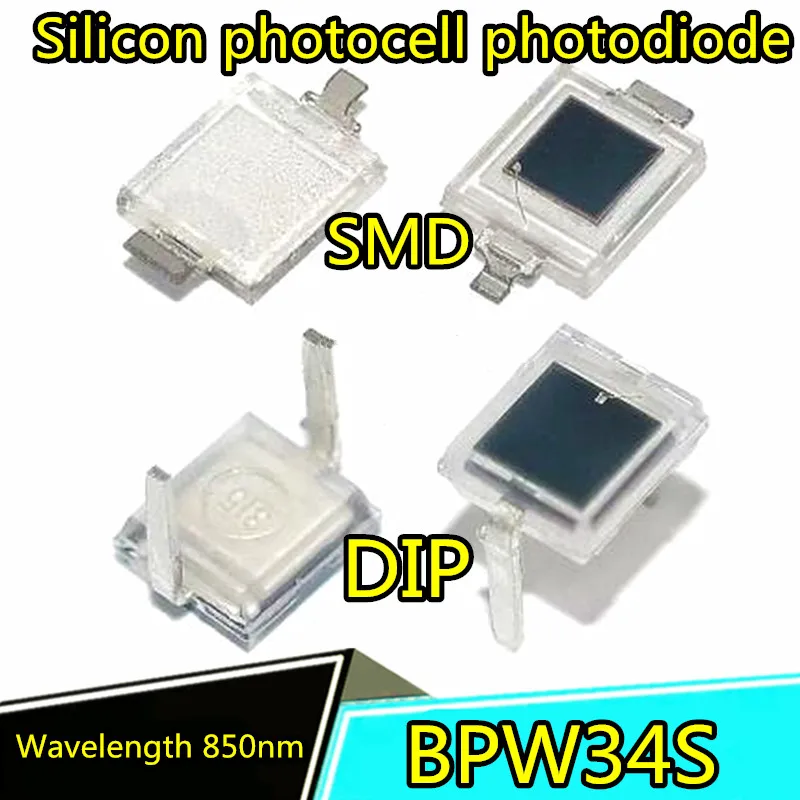 

10pcs BPW34S BPW34 SMD-2/DIP-2 silicon PIN photodiode