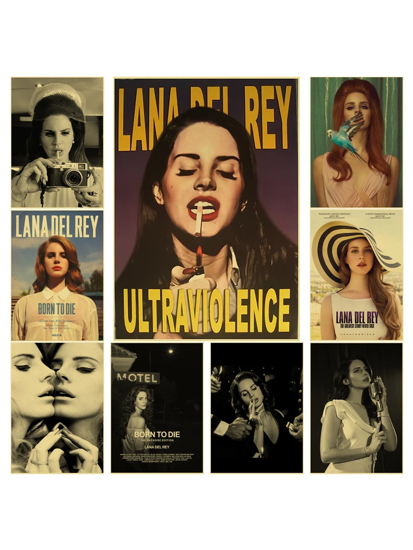 Singer Lana Del Rey Poster Kraft Paper Prints and Posters Home Room Bar Cafe Decor Born To Die Ultraviolence Art Wall Painting Singer Lana Del Rey Poster Kraft Paper Prints and Posters Home Room Bar Cafe Decor Born To Die Ultraviolence Art Wall Painting