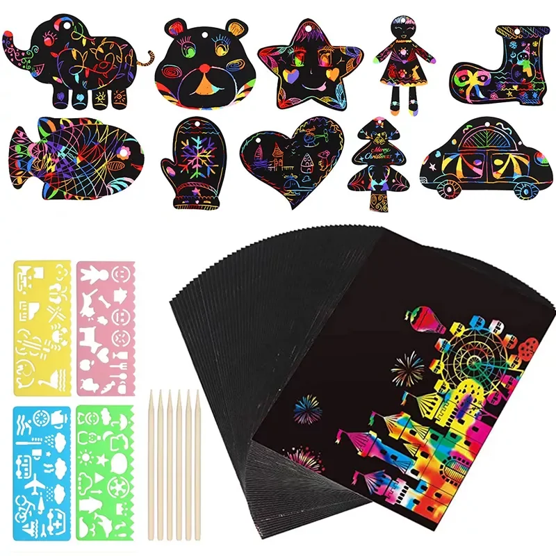 Scratch Paper Art Set Rainbow Magic Scratch Off Crafts Supplies Kits for Children Kids Girls Boys Birthday Game Party Favor Gift
Scratch Paper Art Set Rainbow Magic Scratch Off Crafts Supplies Kits for Children Kids Girls Boys Birthday Game Party Favor Gift