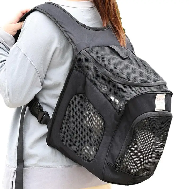 

Pet Backpack Breathable Pet Travel Bag With Ventilated Mesh Hands-free And Adjustable Cat Carrier Backpacks For Cats Small