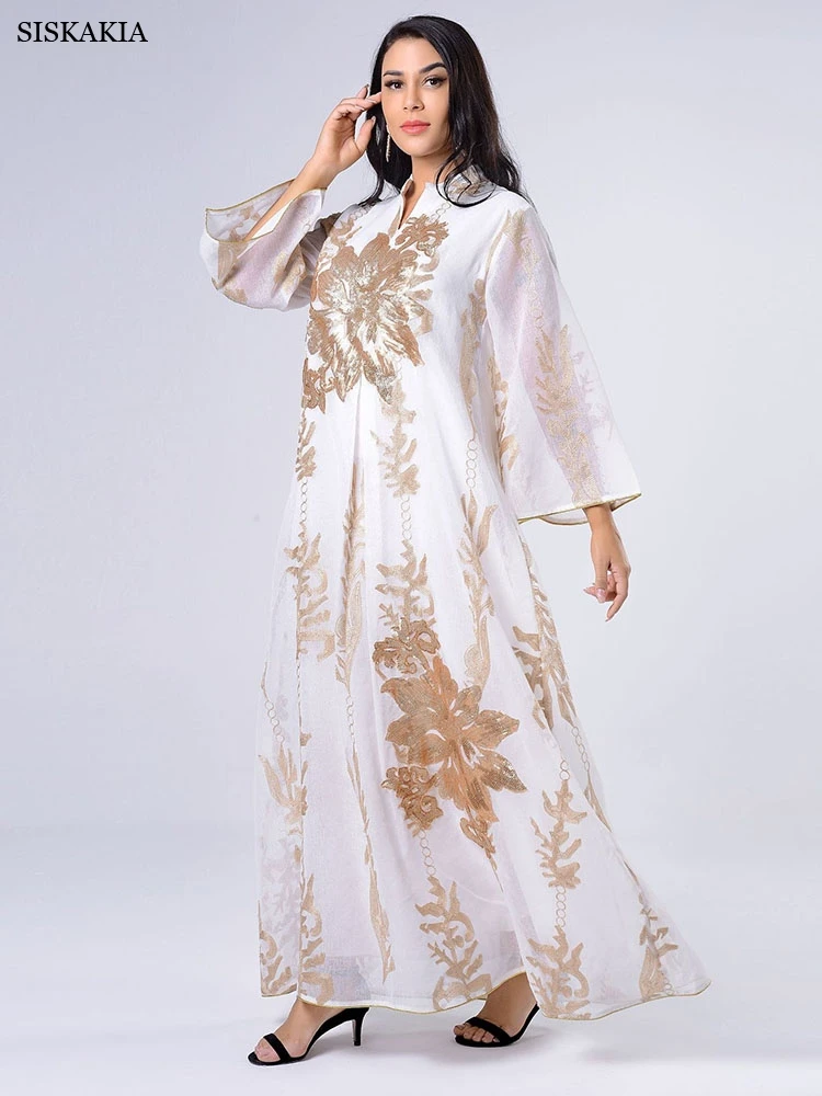 Siskakia Abayas for Women Dubai 2022 Gold Sequin Embroidery kaftan Arab Muslim Caftan Marocain Jalabiya Modest Clothes Female
Siskakia Abayas for Women Dubai 2022 Gold Sequin Embroidery kaftan Arab Muslim Caftan Marocain Jalabiya Modest Clothes Female