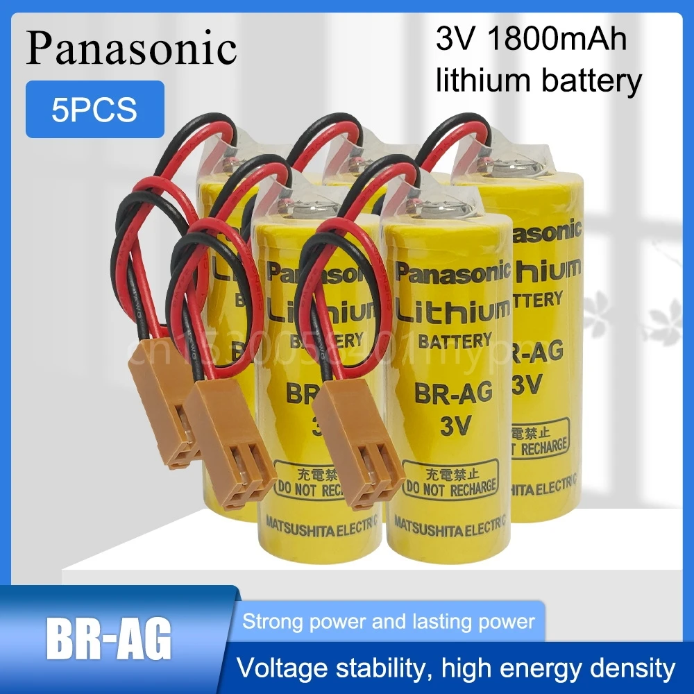 5PCS Panasonic BR-AG 2200mAh 3V Lithium High Temperature Lithium Battery with Brown Plug for Memory Backup(large FA Equipment)
5PCS Panasonic BR-AG 2200mAh 3V Lithium High Temperature Lithium Battery with Brown Plug for Memory Backup(large FA Equipment)