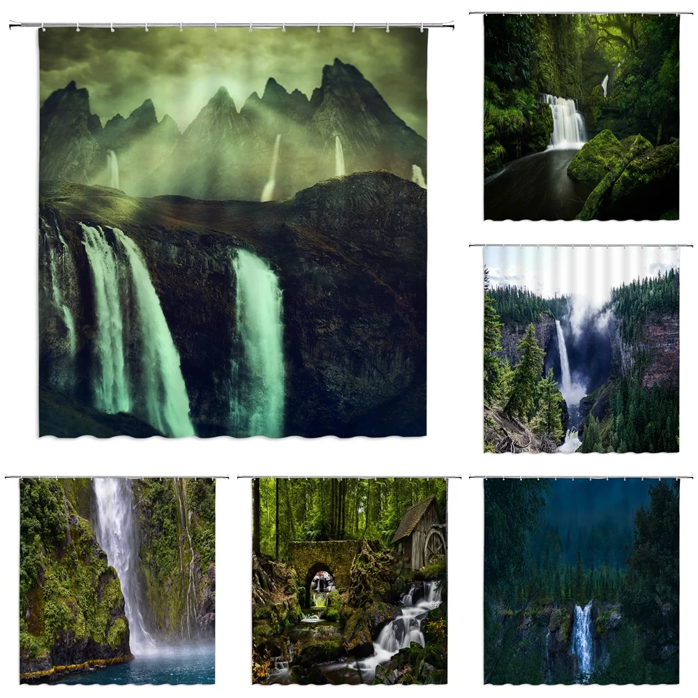 Landscape Shower Curtain Bathroom Decor Set Outdoor Nature Waterfall Waterproof Fabric Supplies Curtain with Hook Bath Curtain
Landscape Shower Curtain Bathroom Decor Set Outdoor Nature Waterfall Waterproof Fabric Supplies Curtain with Hook Bath Curtain