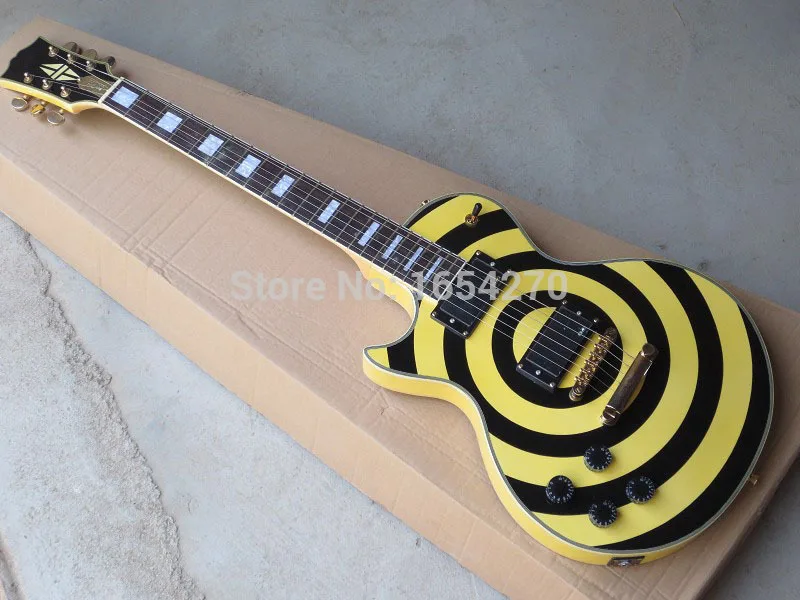 

High-quality !l Who.ale - G Zakk Wyld Custom left hand electric guitar black Yellow 151007