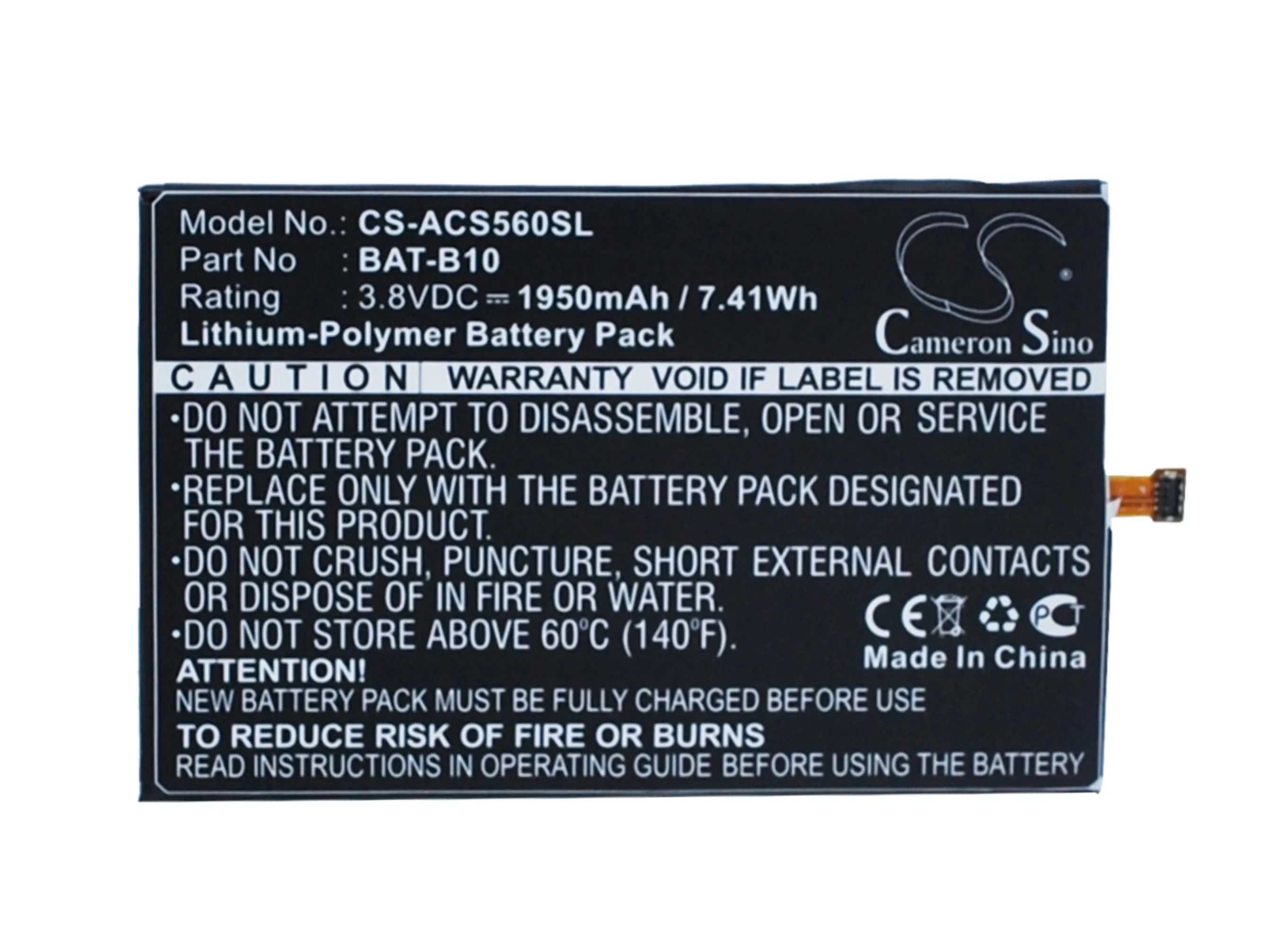 1950mAh KT.0010S.013 PGF295686HT BAT-B10 Battery for Acer S55 Liquid Jadeplus Liquid Jade
1950mAh KT.0010S.013 PGF295686HT BAT-B10 Battery for Acer S55 Liquid Jadeplus Liquid Jade
