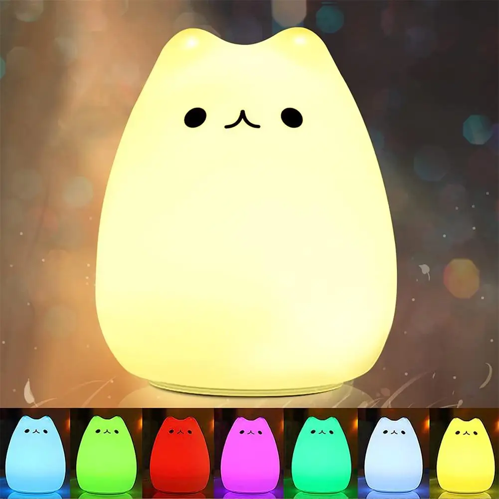 LED Cute Night light Cat Silicone Animal Light Touch Sensor Colorful Child Holiday Gift Sleepping Creative Bedroom Decor Lamp
LED Cute Night light Cat Silicone Animal Light Touch Sensor Colorful Child Holiday Gift Sleepping Creative Bedroom Decor Lamp