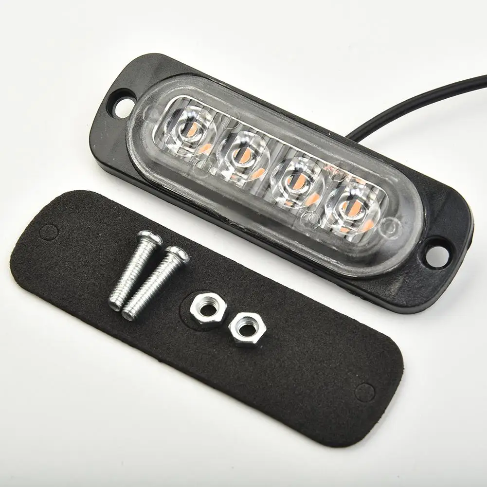 

12-24V 12W 4LED Work Light Amber Truck Van Bar Off-Road SUV Car Urgent Boat Strong Light Fog Light Lamp Daytime Running Lights