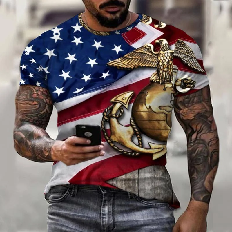 2022 American Flag T Shirt Men Metal Eagle Print Tshirt 3d Animal T-shirt Summer Vintage Short Sleeves O Neck Tops Male Clothing 
2022 American Flag T Shirt Men Metal Eagle Print Tshirt 3d Animal T-shirt Summer Vintage Short Sleeves O Neck Tops Male Clothing