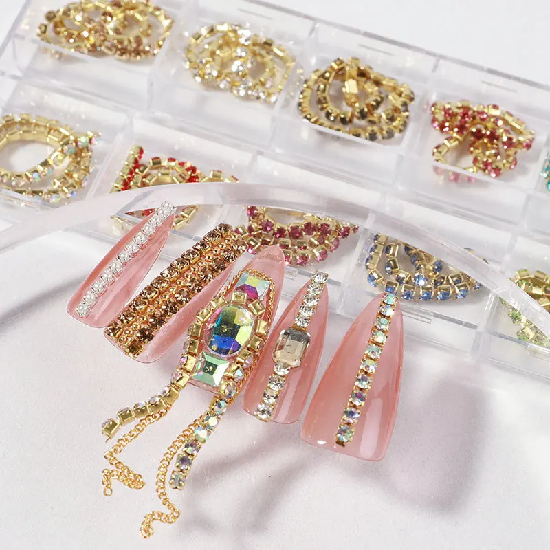 Nail Jewelry Ins Small Chain 12 Boxed Gold and Silver DIY Decorative Nail Stickers Metal Chain
Nail Jewelry Ins Small Chain 12 Boxed Gold and Silver DIY Decorative Nail Stickers Metal Chain