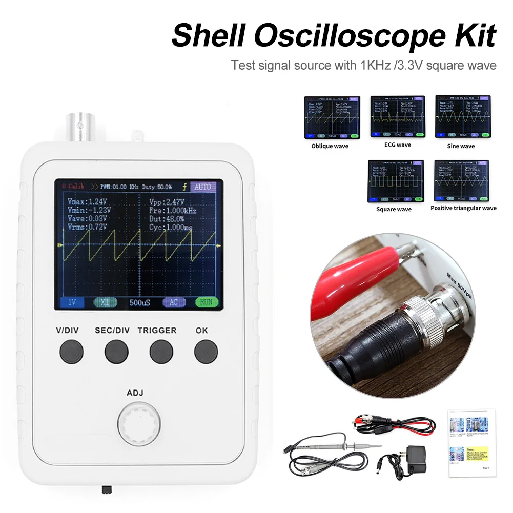 Handheld Digital Oscilloscope 200kHz Bandwidth 1 Channel 2.4in Display 1MSa/s Support 80KHz PWM Firmware Update Assembled
Handheld Digital Oscilloscope 200kHz Bandwidth 1 Channel 2.4in Display 1MSa/s Support 80KHz PWM Firmware Update Assembled