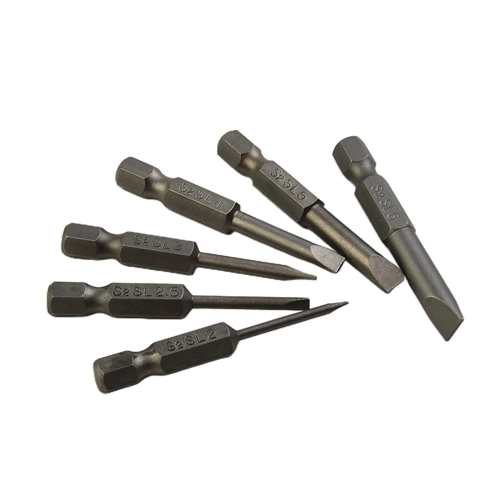 Practical High Quality Slotted Tip Screwdriver Bit Silver Slotted Tip 2.0-6.0mm 50mm 6pcs/set Screwdrivers Bits
Practical High Quality Slotted Tip Screwdriver Bit Silver Slotted Tip 2.0-6.0mm 50mm 6pcs/set Screwdrivers Bits