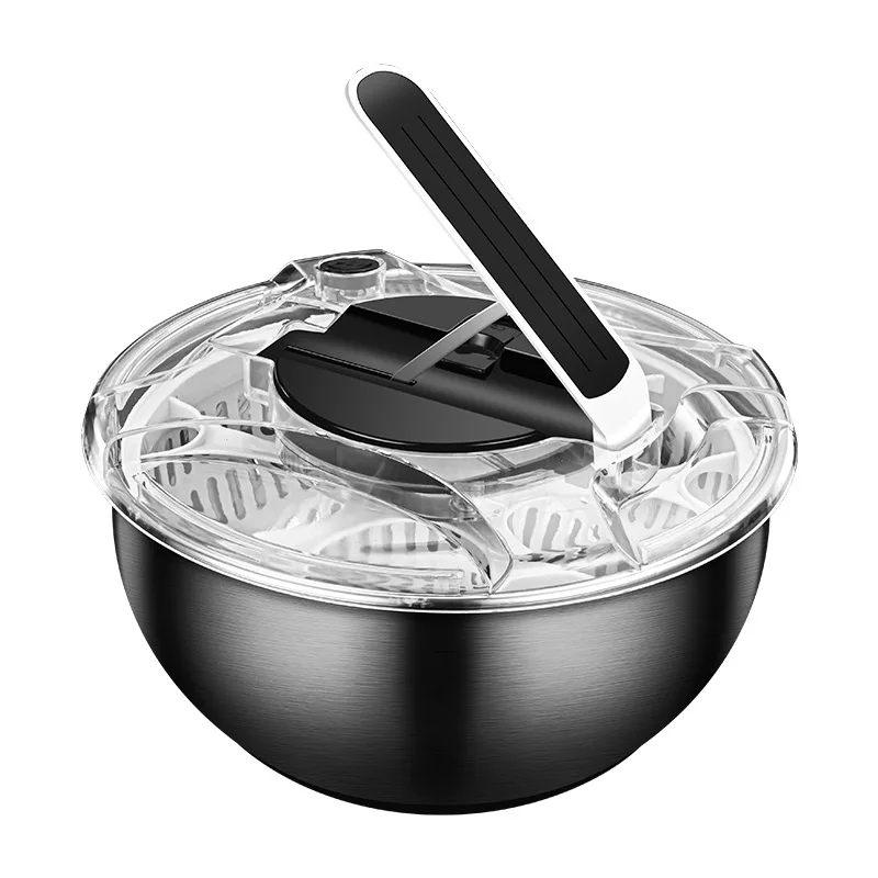 Semi-automatic Rotary Vegetable Dehydrator Kitchen Thickened Stainless Steel Draining Water Washing Basin Salad Spinner
Semi-automatic Rotary Vegetable Dehydrator Kitchen Thickened Stainless Steel Draining Water Washing Basin Salad Spinner