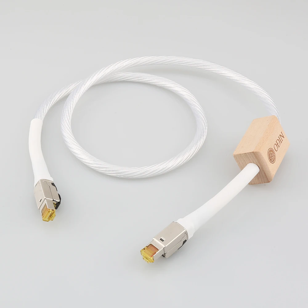 

Hot sale HiFi Nordost ODIN Ethernet Cable Cat8 Speed Lan Cable RJ45 Network Patch Cable with high purity Silver Plated conductor