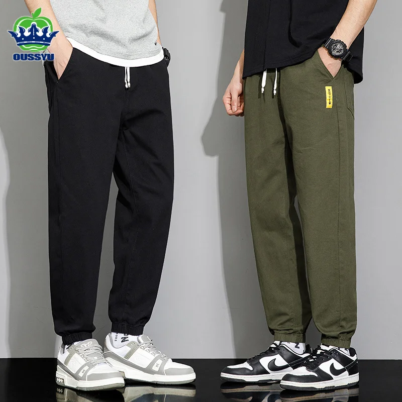 

Men's 98% Cotton Cargo Pants Korean Loose Harlan Harajuku Beam Feet Casual Pant Army green Black Outdoor Trousers Male M-5XL