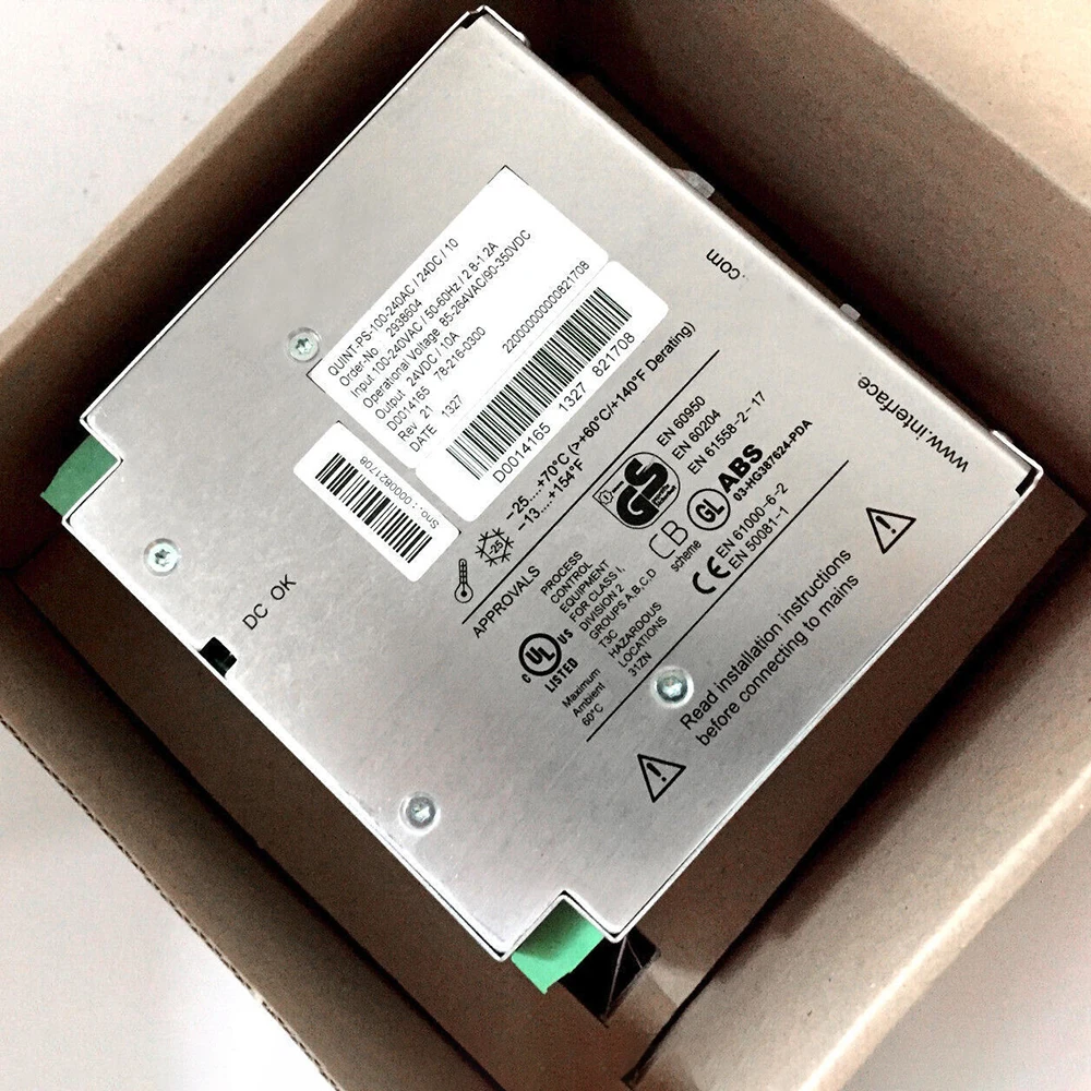 2938604 QUINT-PS-100-240AC/24DC/10 QUINT POWER 24VDC/10A For Phoenix Switching Power Supply High Quality Fast Ship
2938604 QUINT-PS-100-240AC/24DC/10 QUINT POWER 24VDC/10A For Phoenix Switching Power Supply High Quality Fast Ship