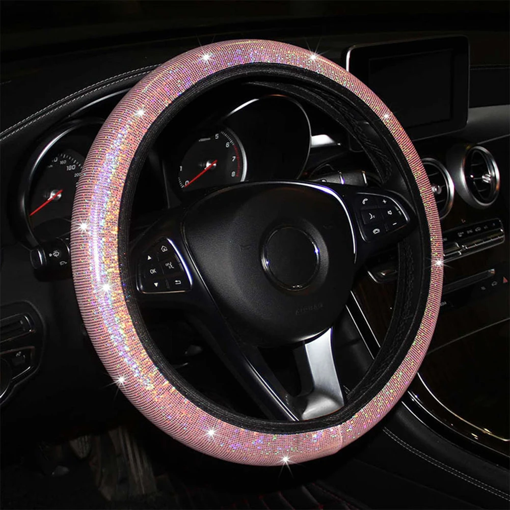 3PCS Car Steering Wheel Cover Glitter Bling Handbrake Cover Gear Cover Pink For 37-38cm Steering Wheel Size 4 Seasons Universal
3PCS Car Steering Wheel Cover Glitter Bling Handbrake Cover Gear Cover Pink For 37-38cm Steering Wheel Size 4 Seasons Universal