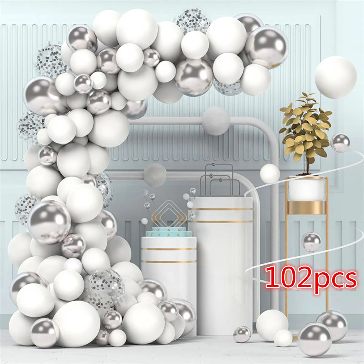 102pcs Balloon Arch Set 2022 Wedding Arrangement Birthday Party Home Decor Supplies Simple White Aluminum Foil Decor Balloons
102pcs Balloon Arch Set 2022 Wedding Arrangement Birthday Party Home Decor Supplies Simple White Aluminum Foil Decor Balloons