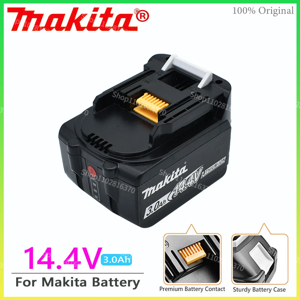 14.4V Makita 3000mAh BL1415 BL1440 196875-4 194558-0 195444-8 3.0Ah 14.4V Makita rechargeable battery for LED indicator
14.4V Makita 3000mAh BL1415 BL1440 196875-4 194558-0 195444-8 3.0Ah 14.4V Makita rechargeable battery for LED indicator