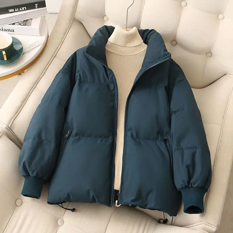 Women's Parkas Warm Winter Woman Down Jacket Long Sleeves Stand Collar Zipper Cardigan Coat Korean Fashion Solid Female Clothes 
Women's Parkas Warm Winter Woman Down Jacket Long Sleeves Stand Collar Zipper Cardigan Coat Korean Fashion Solid Female Clothes