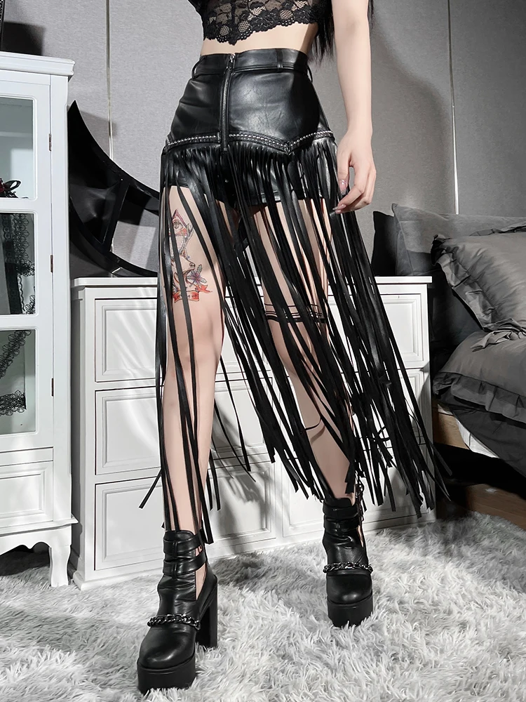 Leather Skirt Gothic Tassel Sexy Women E Girl Fashion Short Faldas Streetwear Female Goth Fairy Style Grunge Y2k PU Short Skirt
Leather Skirt Gothic Tassel Sexy Women E Girl Fashion Short Faldas Streetwear Female Goth Fairy Style Grunge Y2k PU Short Skirt