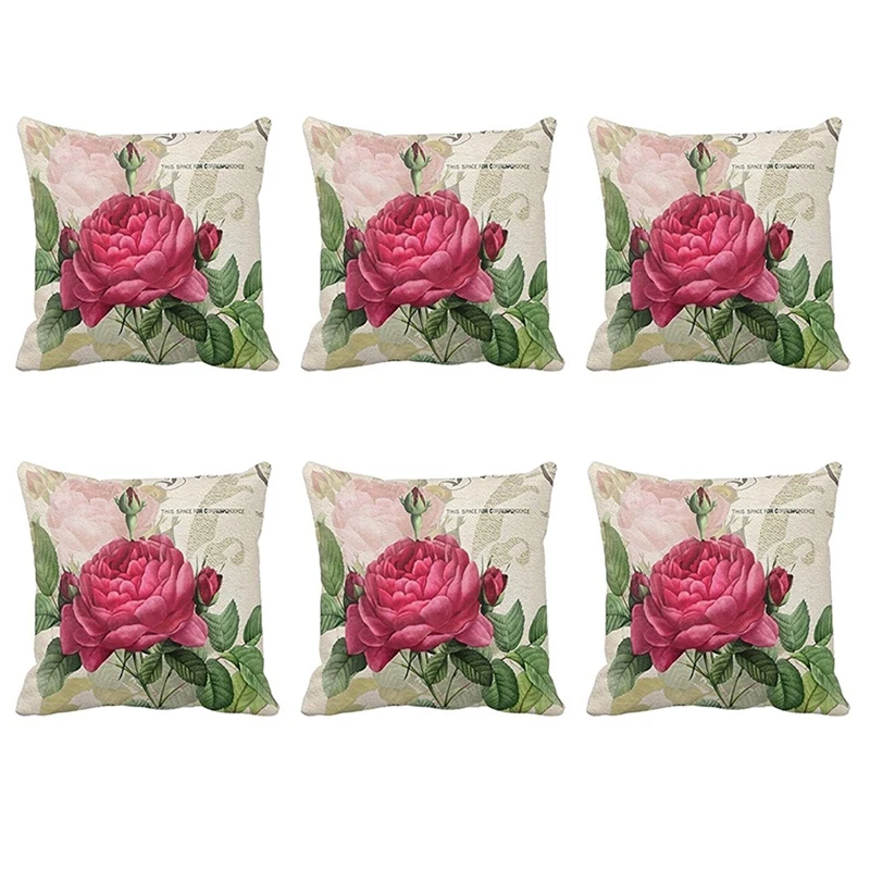6X Vintage Floral/Flower Flax Decorative Throw Pillow Case Cushion Cover Home Sofa Decorative(Rose Flower)
6X Vintage Floral/Flower Flax Decorative Throw Pillow Case Cushion Cover Home Sofa Decorative(Rose Flower)