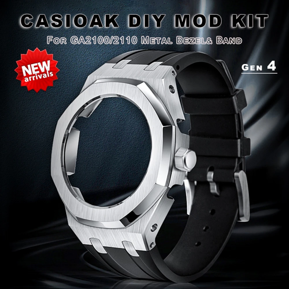 Комплект Casioak для Casio GA2100 GMAS2100 Gen4 Gen5 4-го поколения, резиновый ремешок, цельнометаллический чехол с ремешком
Комплект Casioak для Casio GA2100 GMAS2100 Gen4 Gen5 4-го поколения, резиновый ремешок, цельнометаллический чехол с ремешком