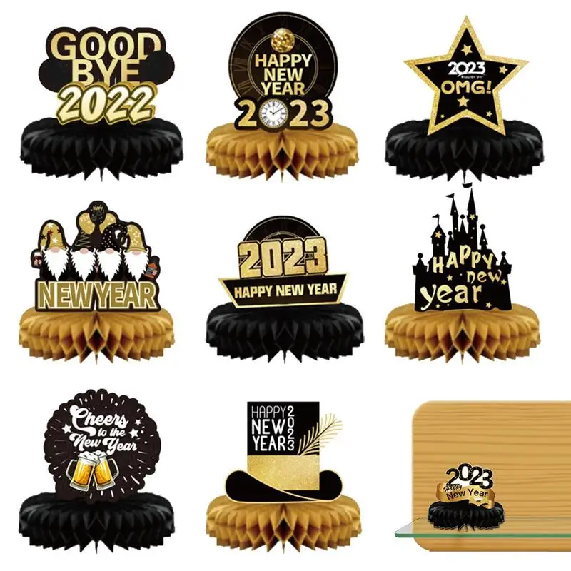 Happy New Year Honeycomb Centerpieces Black Gold New Year Honeycomb Ornaments 2023 New Years Eve Party Decoration Supplies Set
Happy New Year Honeycomb Centerpieces Black Gold New Year Honeycomb Ornaments 2023 New Years Eve Party Decoration Supplies Set