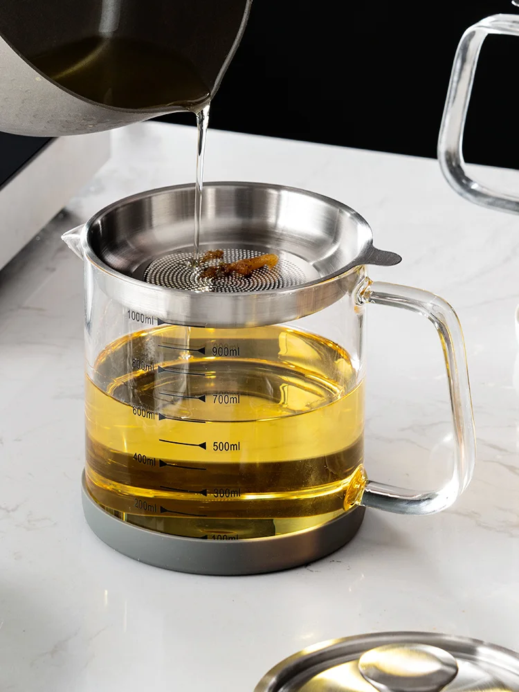 Kitchen Oil Strainer Jug Oil Residue Filter Household Glass Leaking Oil Tank Oil Bottle Scale Fried Filter Net
Kitchen Oil Strainer Jug Oil Residue Filter Household Glass Leaking Oil Tank Oil Bottle Scale Fried Filter Net