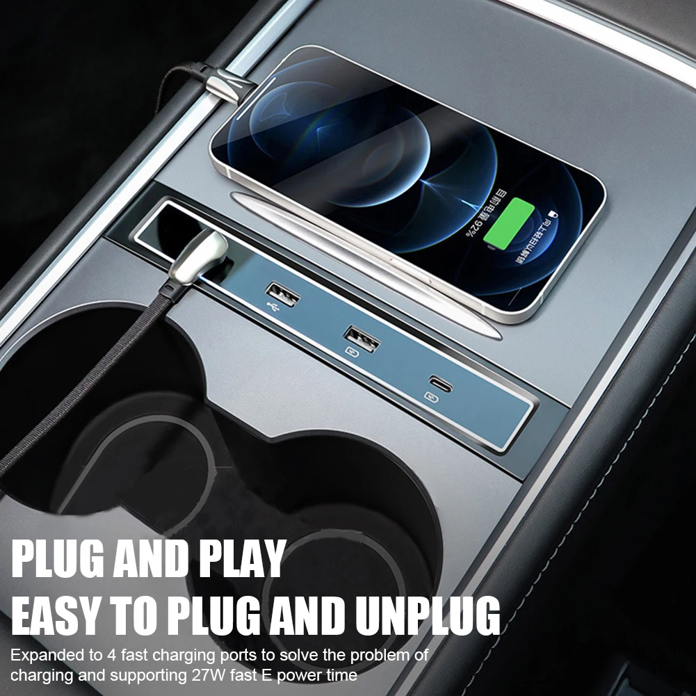For Tesla 2022 Model 3 Model Y 27W Quick Charger Intelligent Docking Station USB Shunt Hub Decoration Interior Refit Accessories
For Tesla 2022 Model 3 Model Y 27W Quick Charger Intelligent Docking Station USB Shunt Hub Decoration Interior Refit Accessories