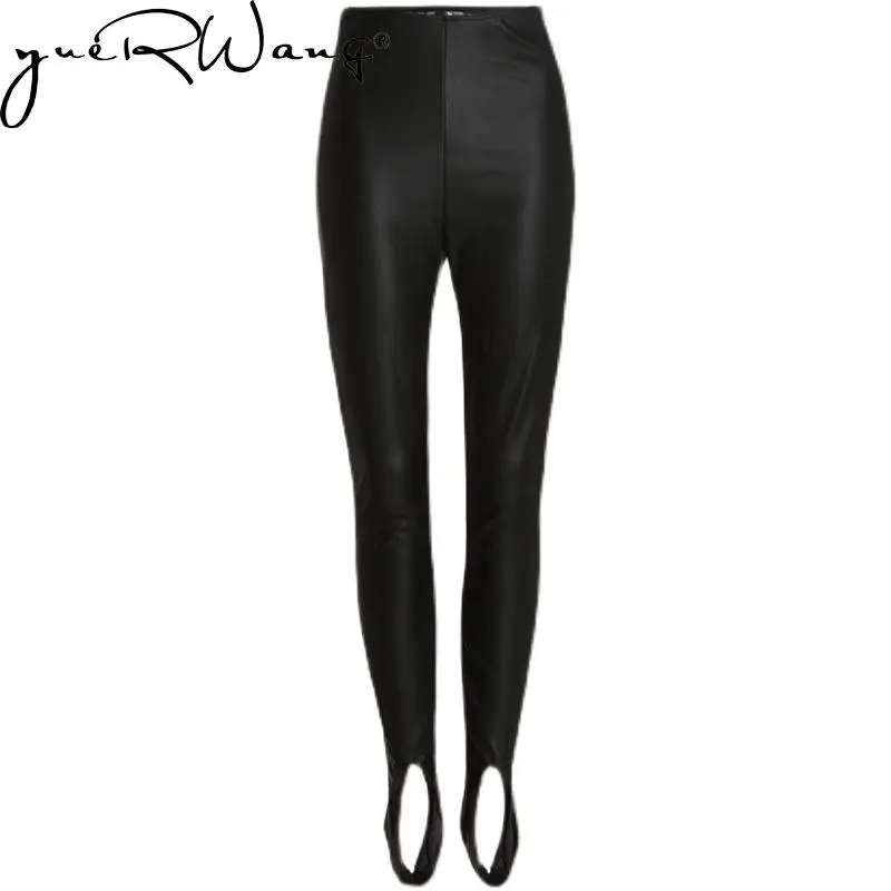 YUERWANG Women Leggings Retro Elastic Slim Black PU Leather Pants Fashion All Match High Waisted Long Ladies Bottoming Leggings
YUERWANG Women Leggings Retro Elastic Slim Black PU Leather Pants Fashion All Match High Waisted Long Ladies Bottoming Leggings