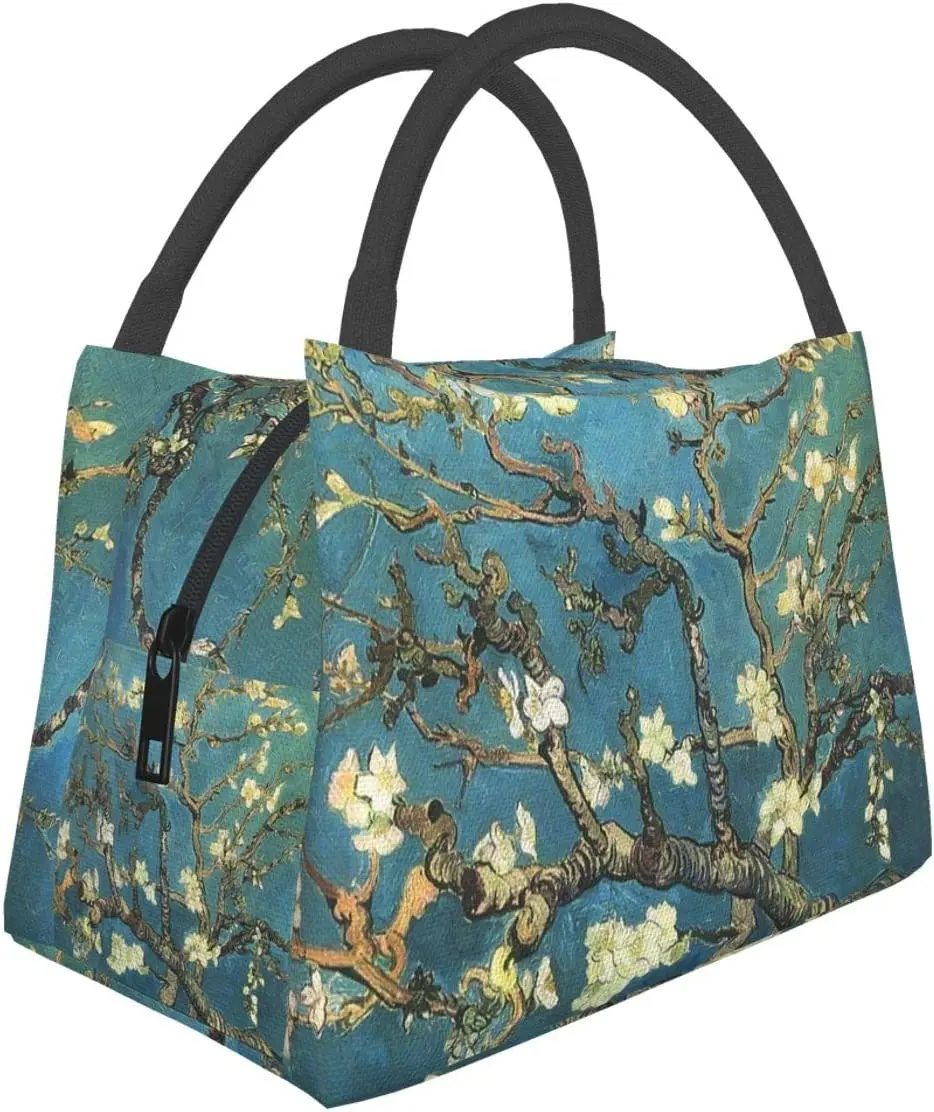 

Vincent Van Gogh Blossoming Almond Tree Lunch Bag Tote Bag Lunch Bag for Men Women Lunch Box Reusable Insulated Lunch Container