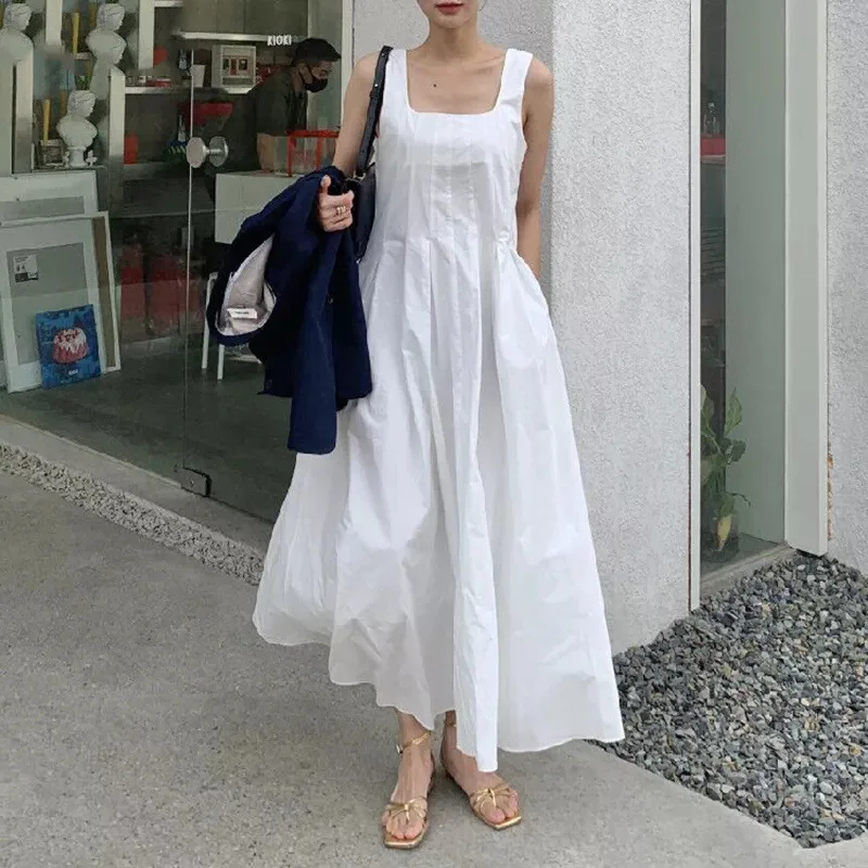 2023 New Summer Long Dress Elegant Women Sleeveless Pleated Casual Square Neck Party Holiday Sundress Robe Femme Vestidos
2023 New Summer Long Dress Elegant Women Sleeveless Pleated Casual Square Neck Party Holiday Sundress Robe Femme Vestidos
