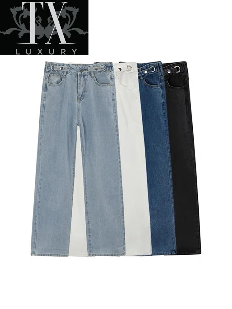 Women's 2022 Streetwear Straight Solid Color High Waist Trouser Baggy Fashion Girl All-Match Wide Leg Denim Pants Female
Women's 2022 Streetwear Straight Solid Color High Waist Trouser Baggy Fashion Girl All-Match Wide Leg Denim Pants Female