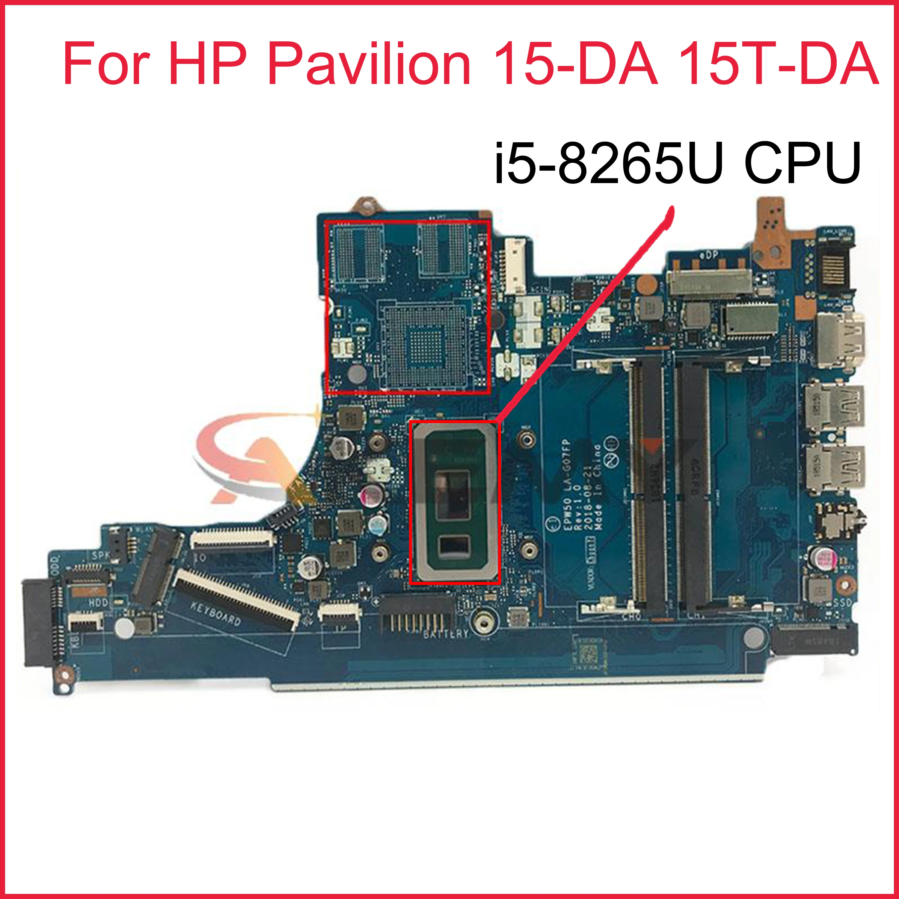 For HP Pavilion 15-DA 15T-DA 250 G7 256 G7 Laptop Motherboard With i5-8265U CPU EPW50 LA-G07FP L35245-601 L35245-001 100% Tested
For HP Pavilion 15-DA 15T-DA 250 G7 256 G7 Laptop Motherboard With i5-8265U CPU EPW50 LA-G07FP L35245-601 L35245-001 100% Tested