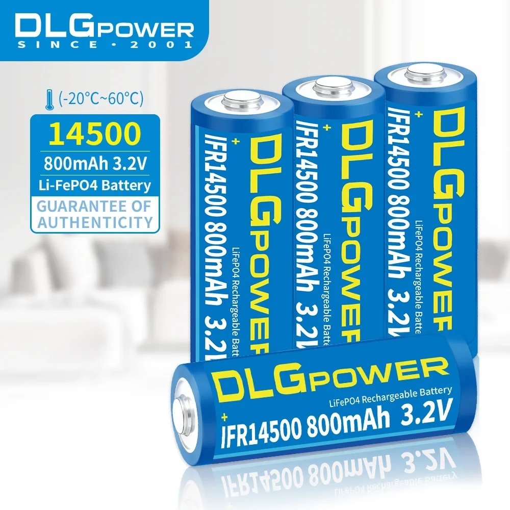 DLGPOWER AA 14500 LiFePO4 Батарея 3 2 В 800 мАч аккумуляторная батарея 2000 разрядный цикл